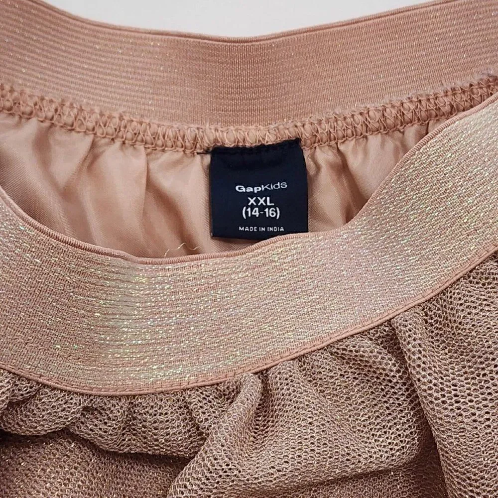 Gap Kids - Size‎ XXL (14/16) Dusty Pink Tulle Layered Shimmer Skirt